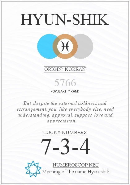 The Meaning of Name Hyun-shik