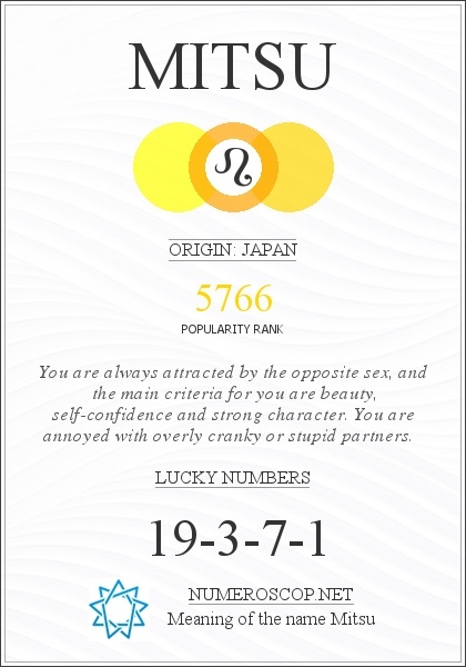 The Meaning of Name Mitsu