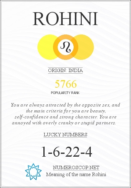 The Meaning of Name Rohini