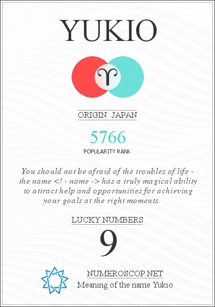 The Meaning of Name Yukio